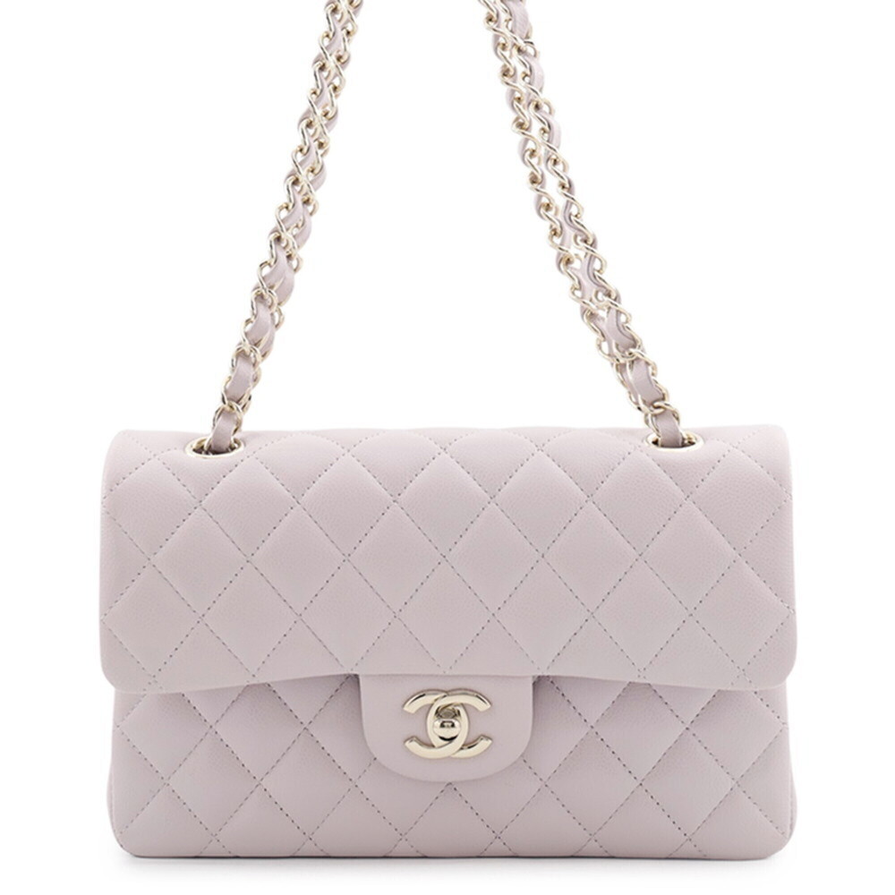 Chanel Chain Shoulder Bag Matelassé 23 Coco Mark Double Caviar Skin A01113 CH...